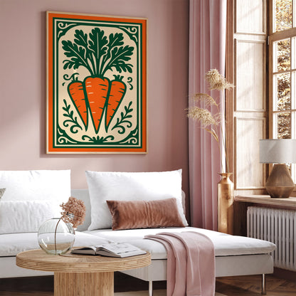 Carrots Vegetable Poster, Farmhouse Kitchen Wall Art