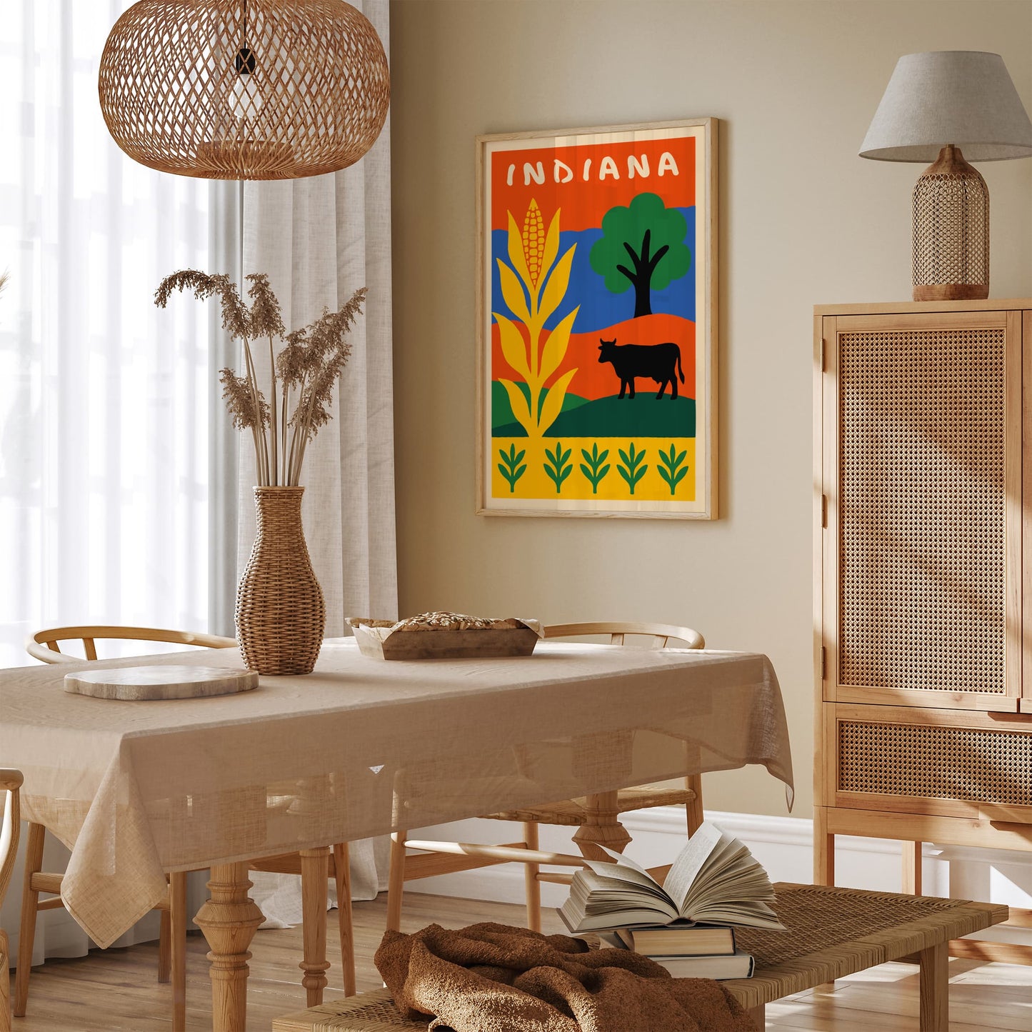 Indiana Travel Colorful Poster