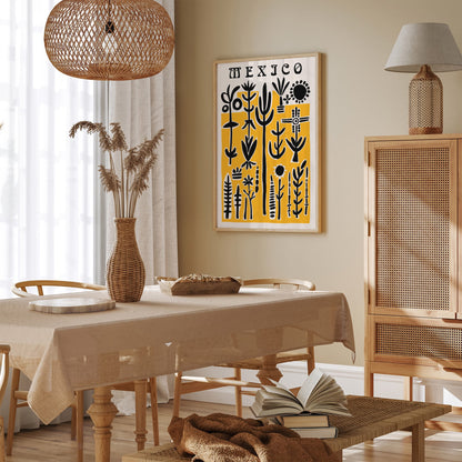 Mexico Abstract Travel Yellow Poster