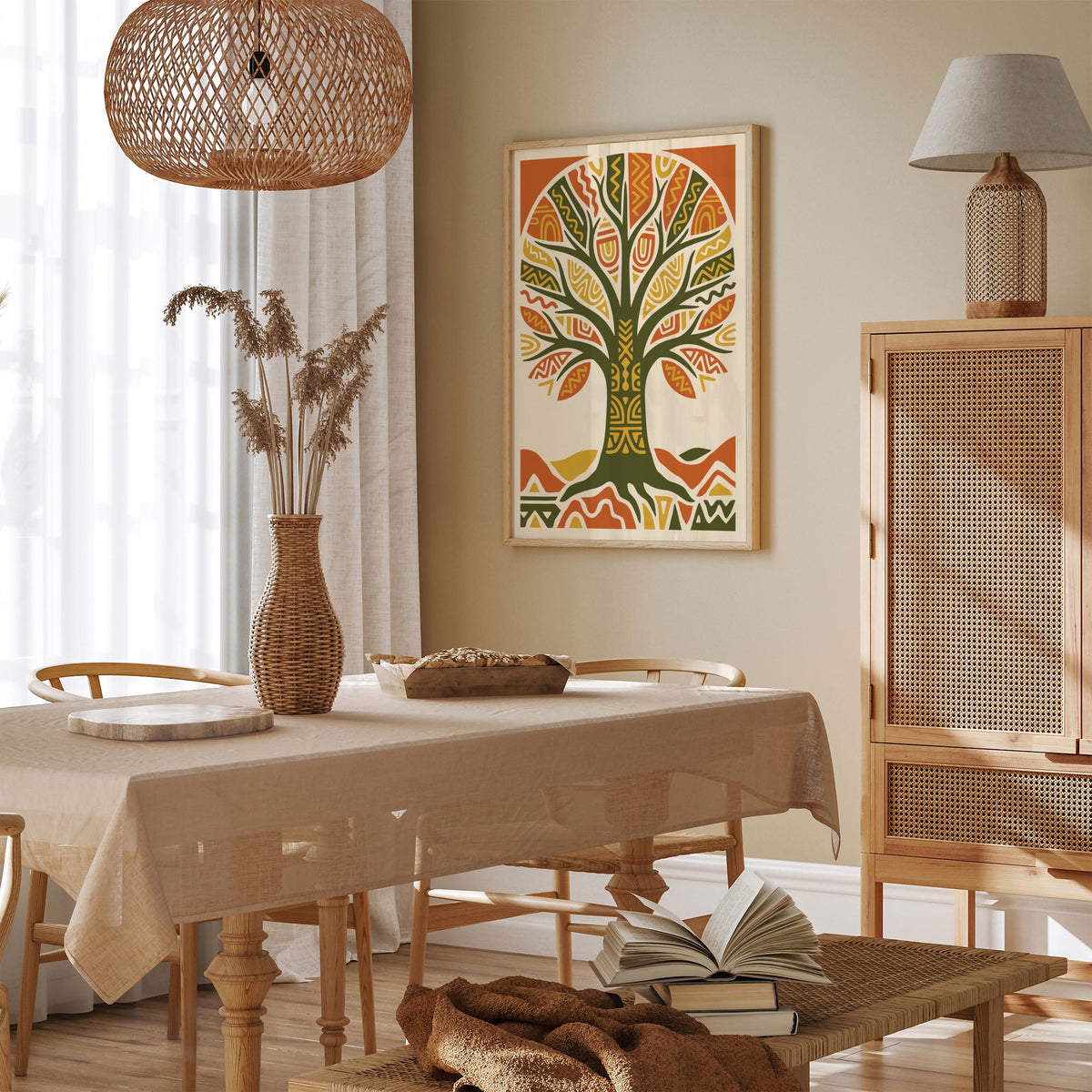 Afrohemian Tree of Life Wall Art Poster