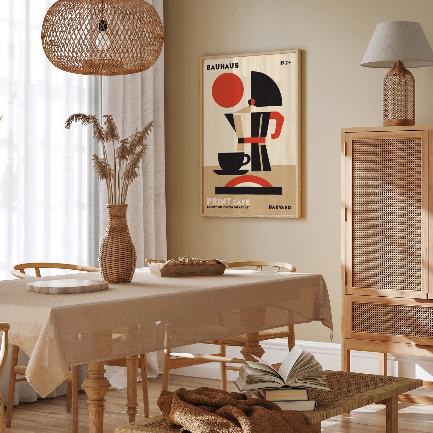 Bauhaus Cafe Harvard Exhibition Poster – Modern Art Wall Print