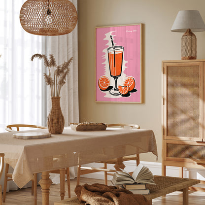 Italian Spritz, Rome 1967 Pink Kitchen Wall Art