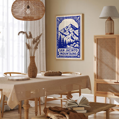 San Jacinto Mountains Blue Travel Poster