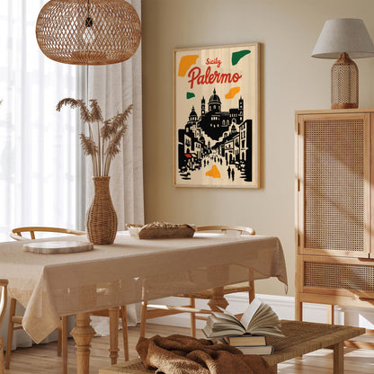 Sicily Palermo Cityscape Poster