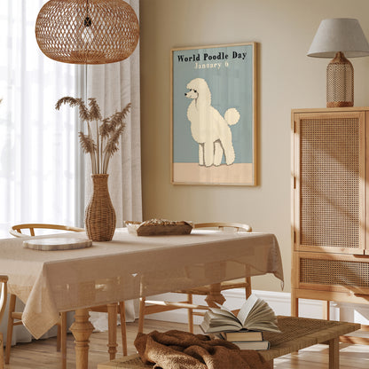 World Poodle Day Pastel Neutral Wall Art