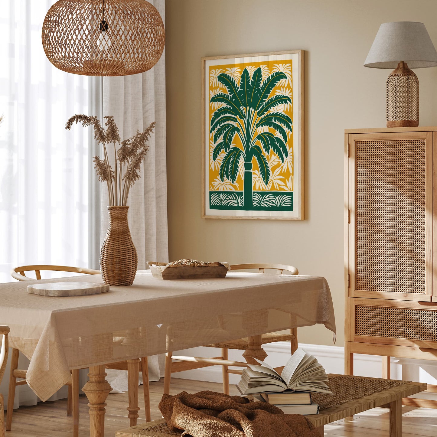 Green Eclectic Palm Tree Thailand Nature Poster