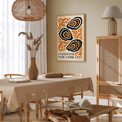 Oyster Bar New York City Poster in Rococo Style
