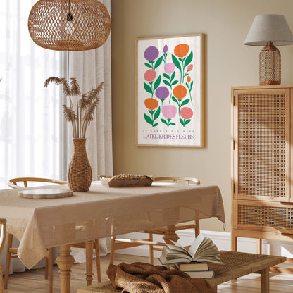 Elegant French Floral Art Print in Pastel Colors