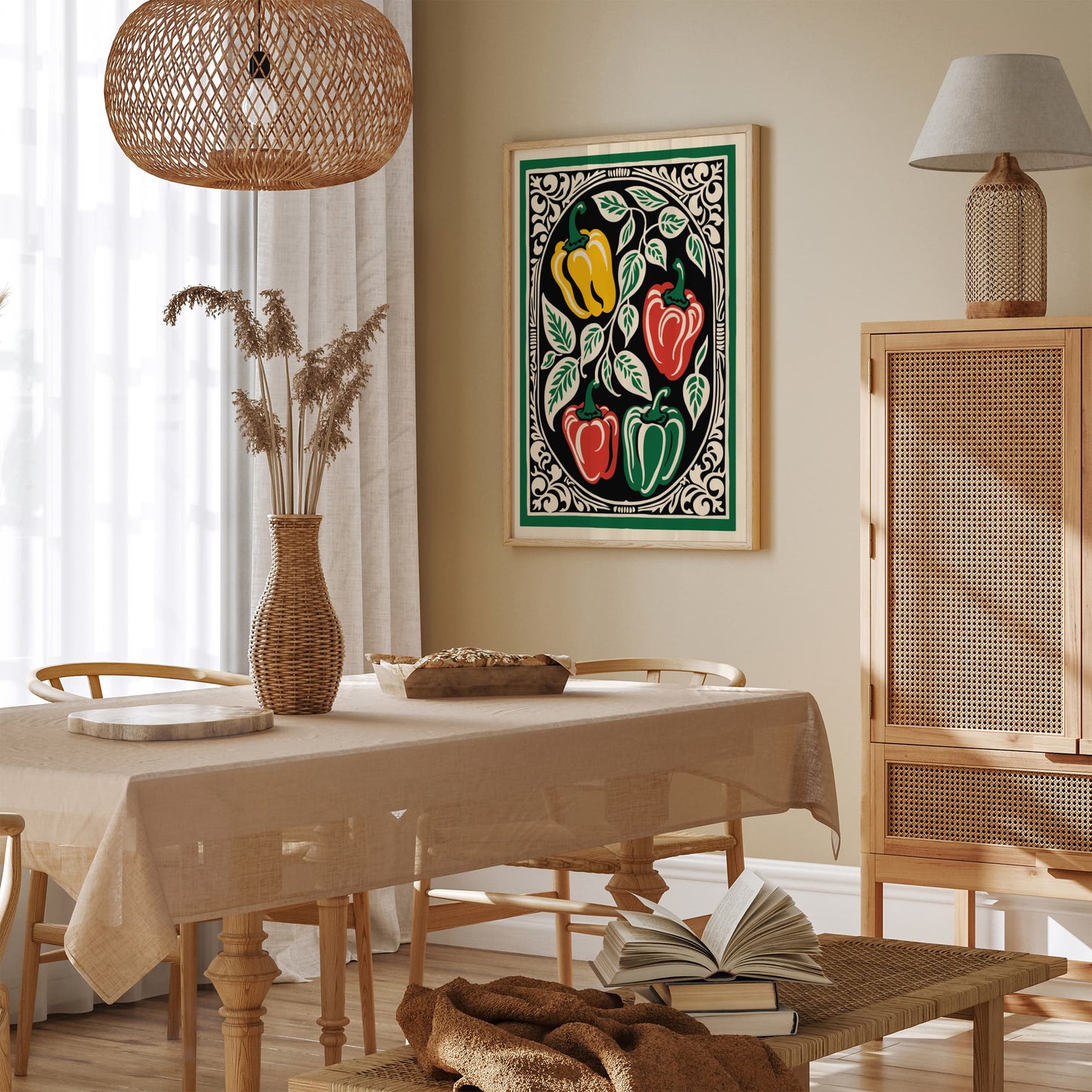 Paprika Kitchen Print - Colorful Vegetable Art