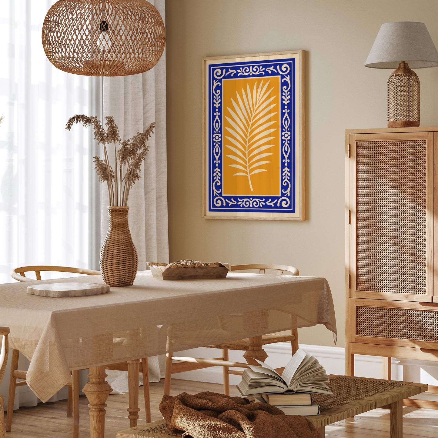 Palm Leaf Botanical Wall Art Print - Tropical Home Decor Poster