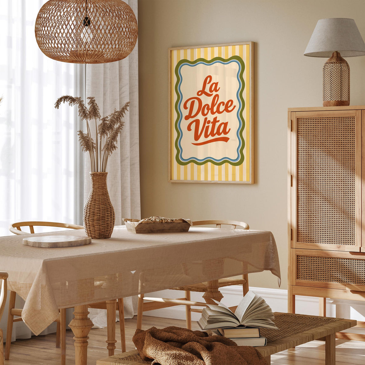 Retro La Dolce Vita Quote Poster