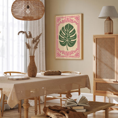 Rococo Revival Green Monstera Leaf Poster