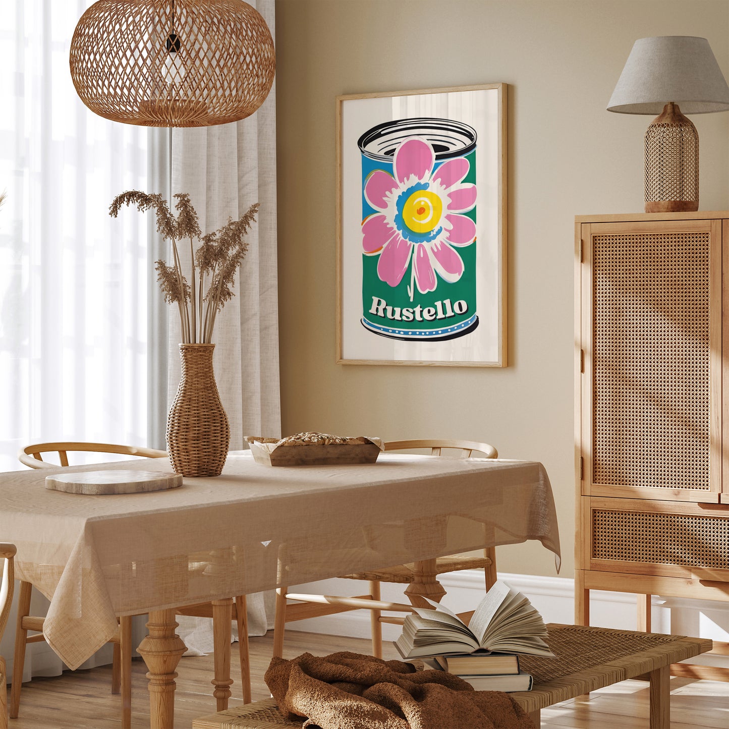 Rustello Pop-Art Floral Can Poster