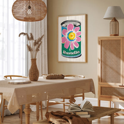 Rustello Pop-Art Floral Can Poster