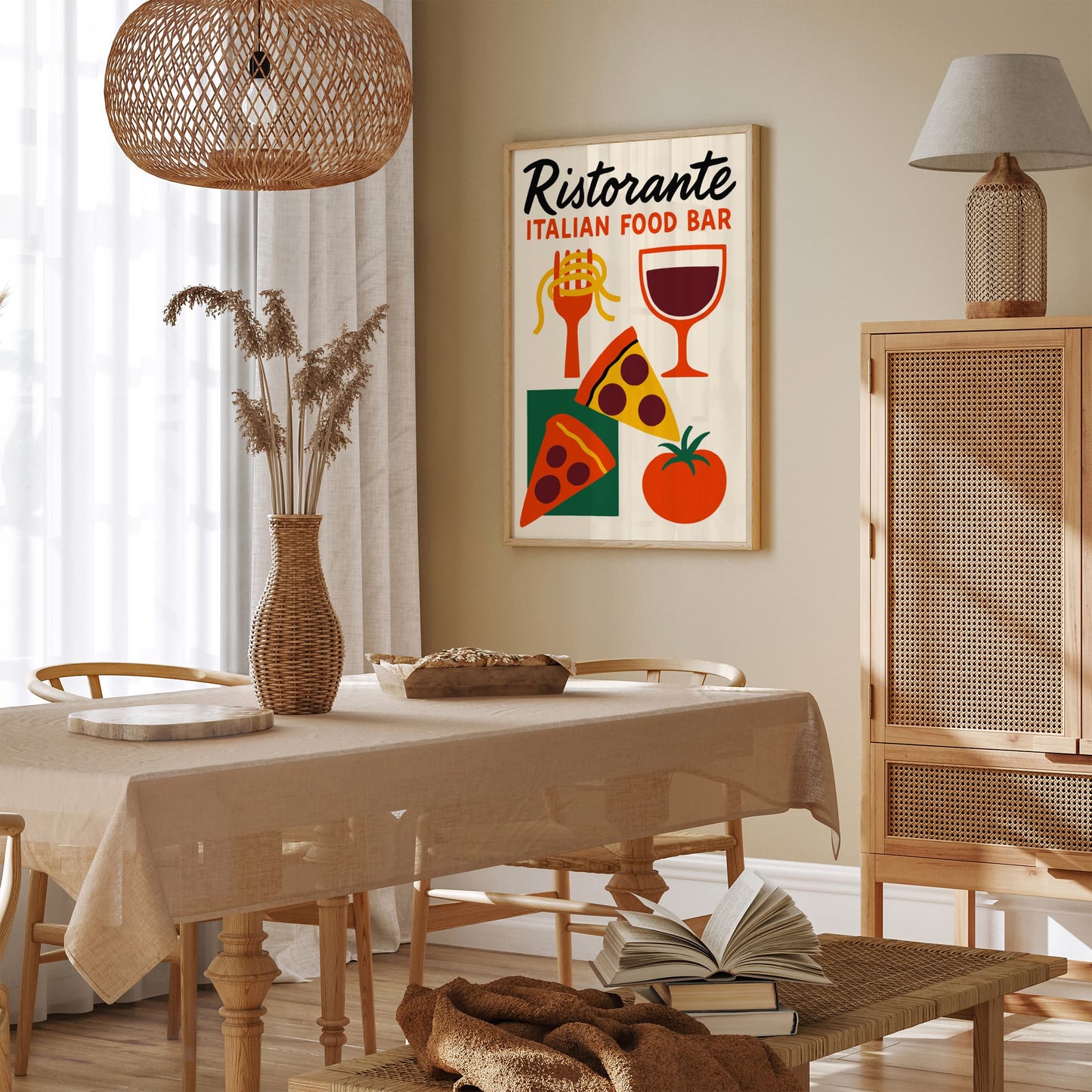 Ristorante Italian Food Bar Retro Poster