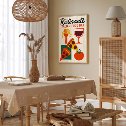 Ristorante Italian Food Bar Retro Poster