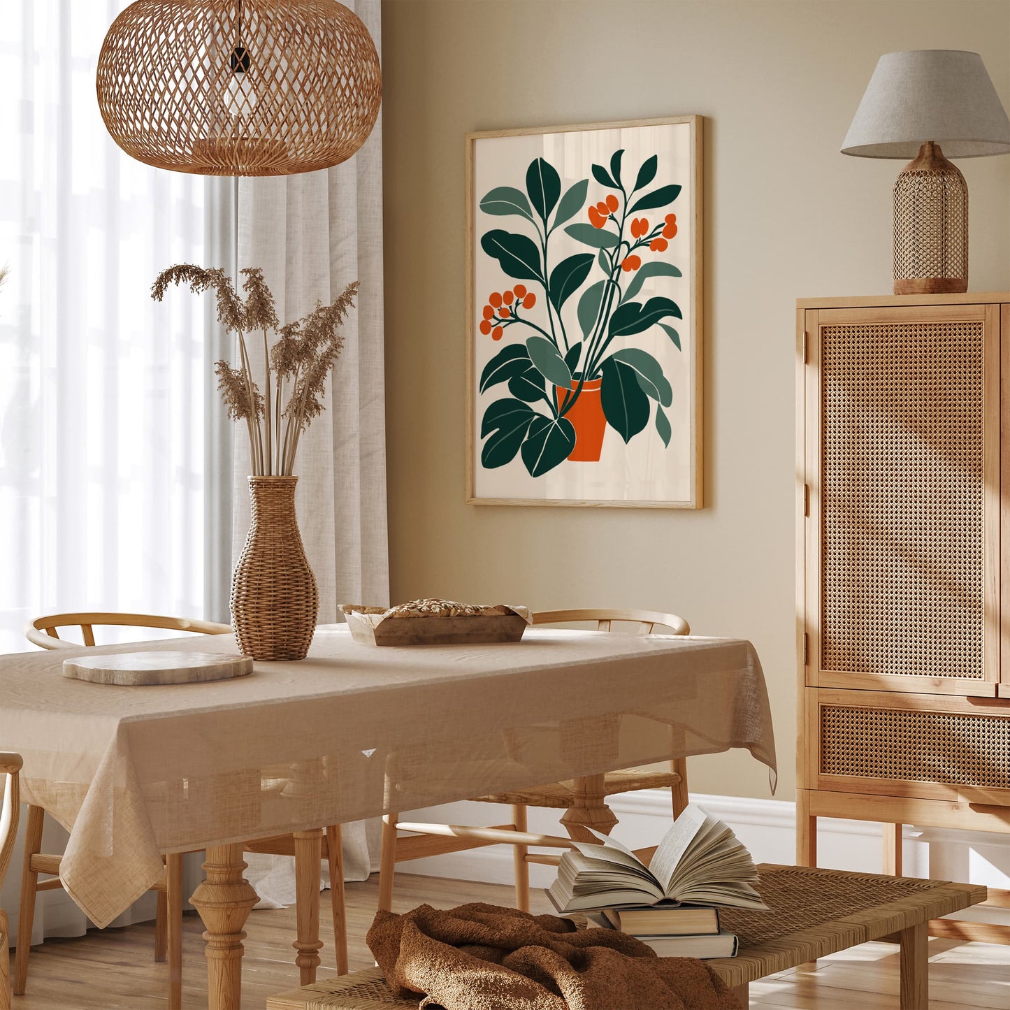 Mid Century Botanical Wall Art Print