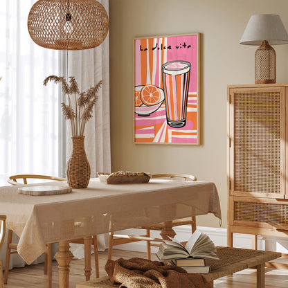 La Dolce Vita Pink Kitchen Art Print 2024