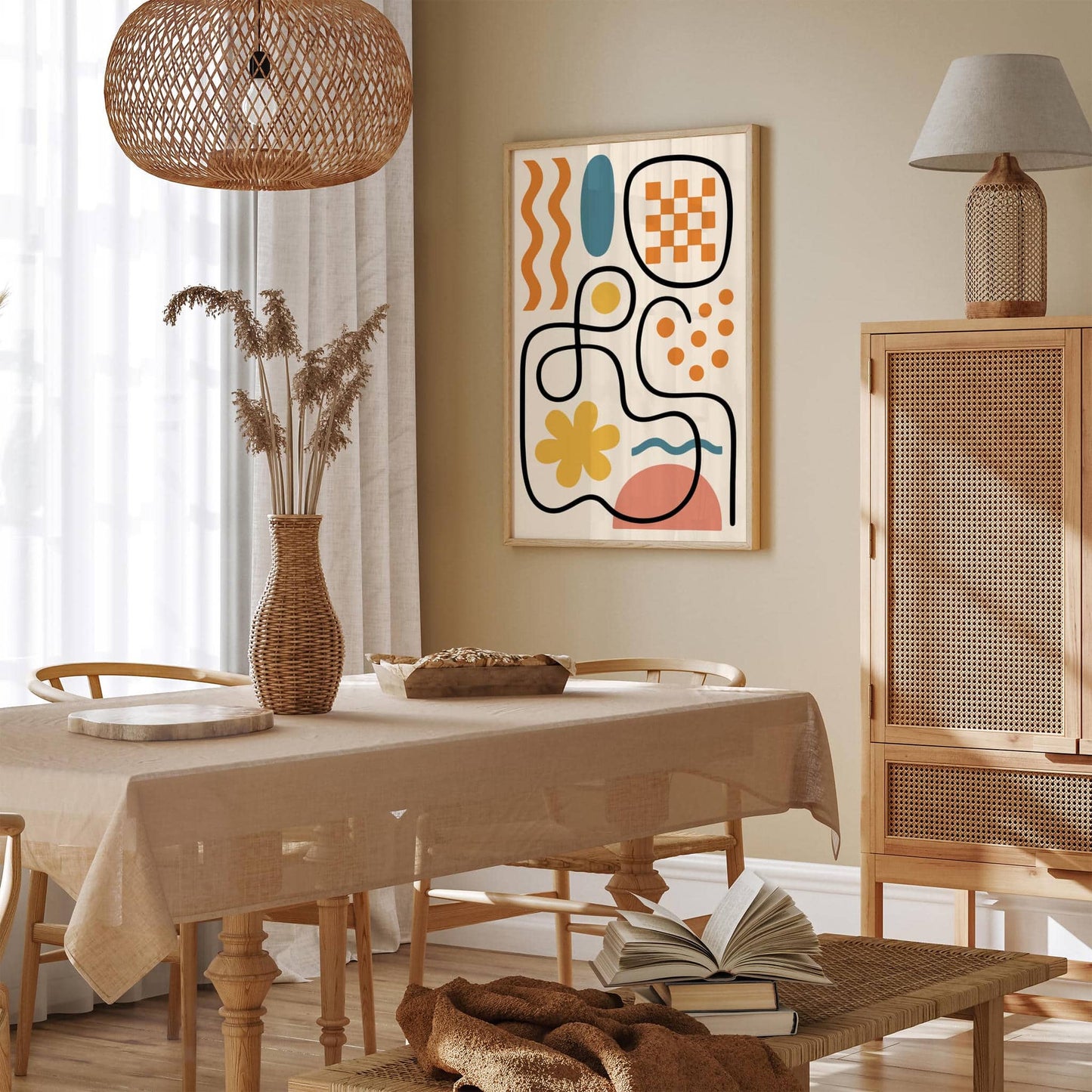 Mid Century Modern Retro Abstract Poster