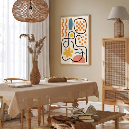 Mid Century Modern Retro Abstract Poster