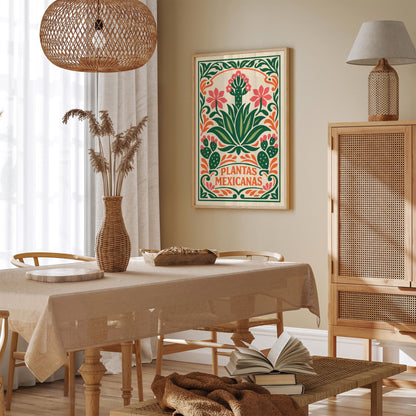 Colorful Mexican Plants Poster