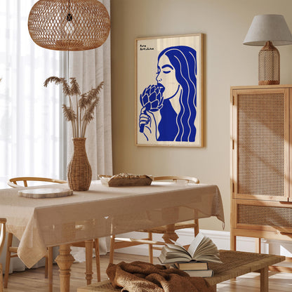 Artichoke Girl Poster - Funny Kitchen Wall Art