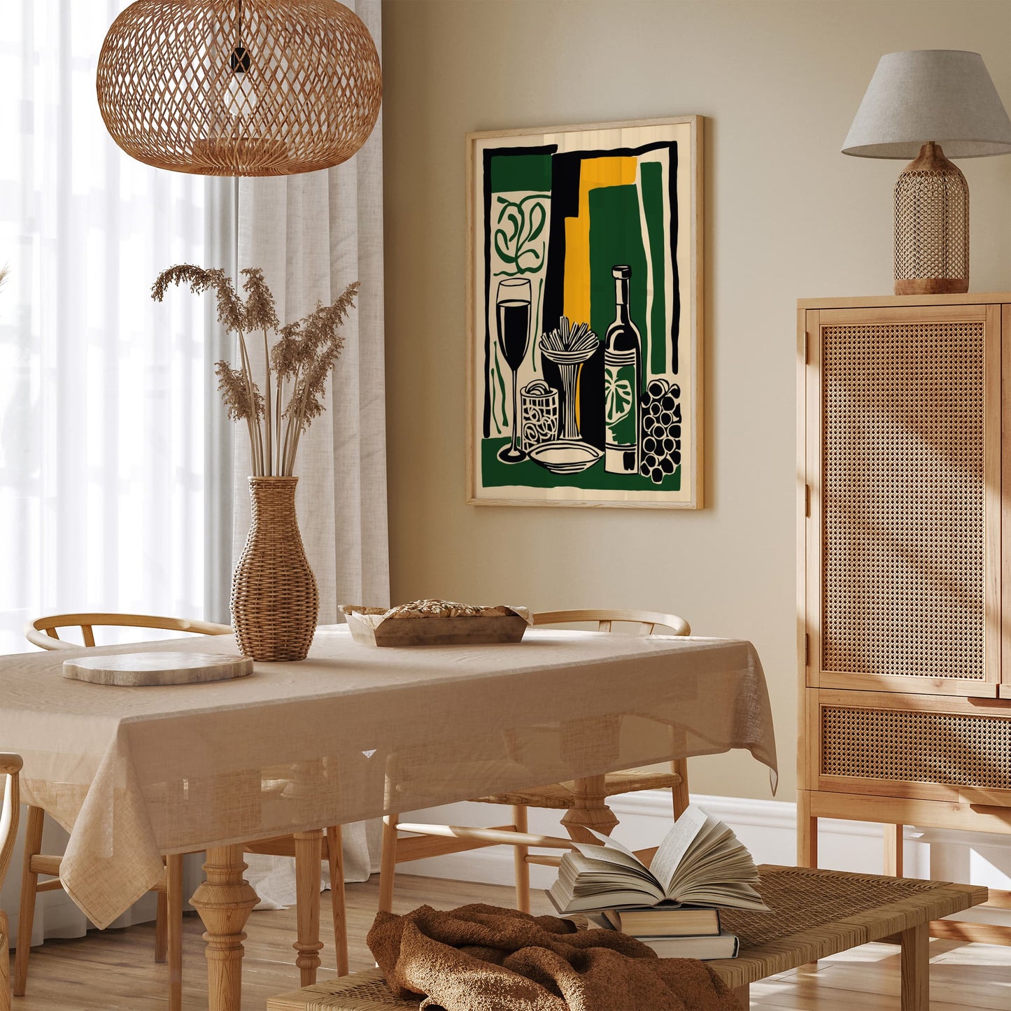 Wine and Pasta, Italian Restaurant Wall Art