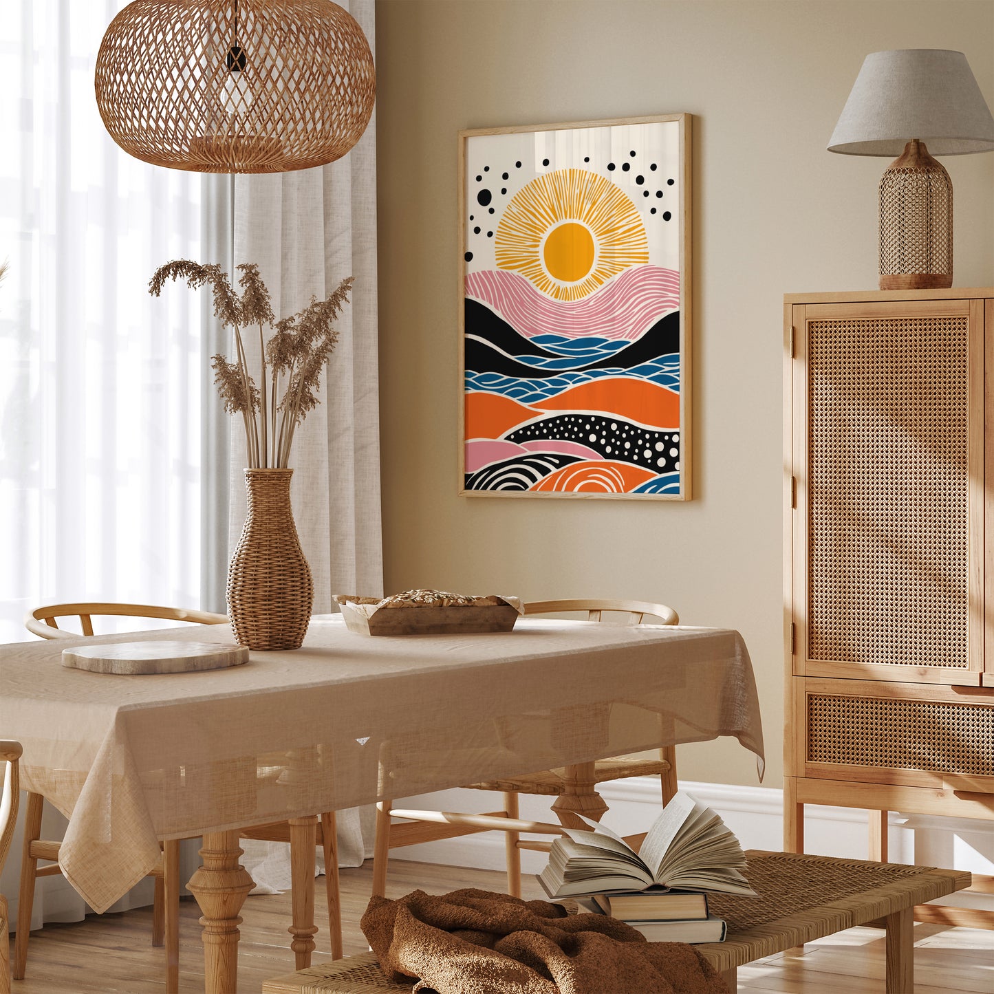 Mid Century Modern Sunset Poster