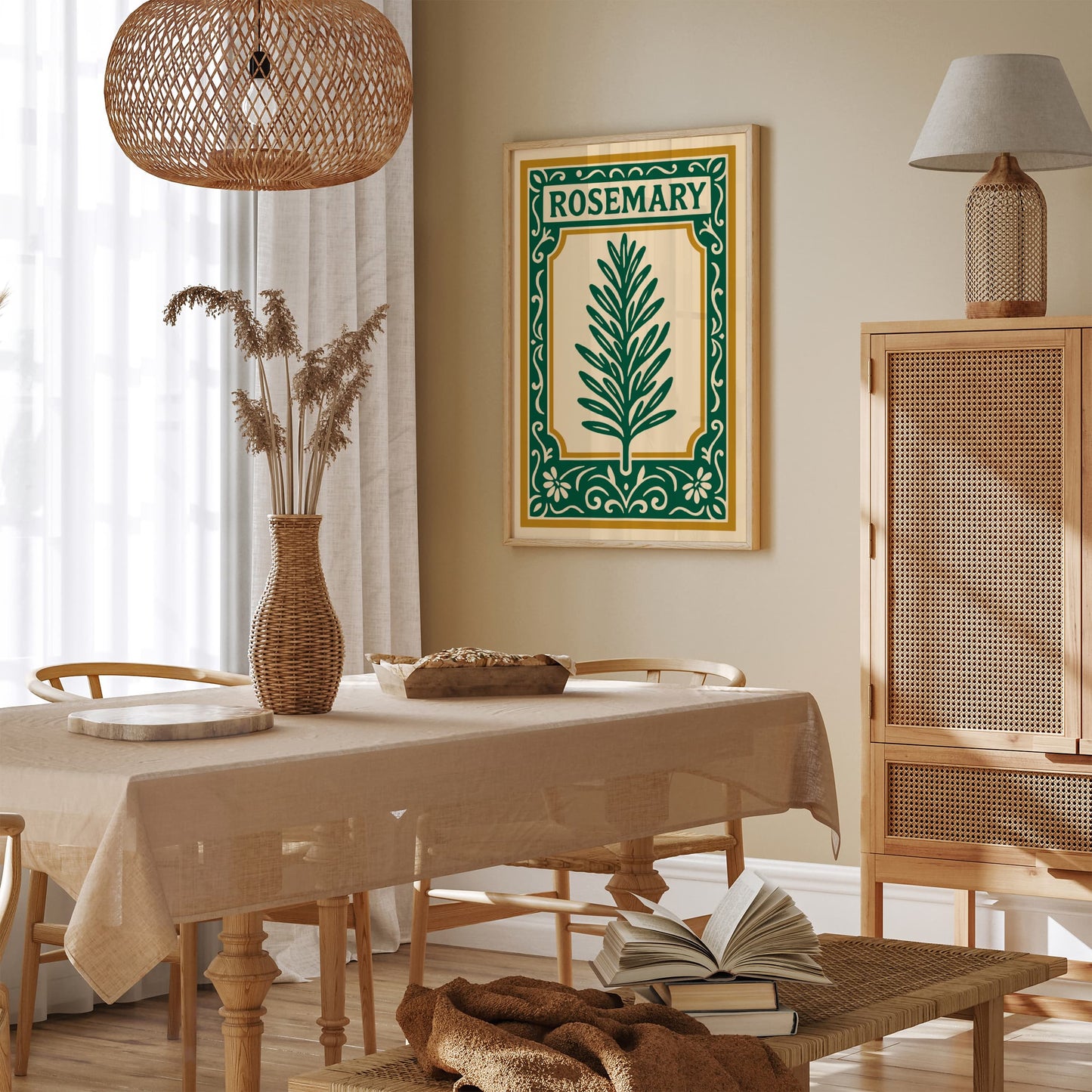 Rosemary Herb Poster - Rococo Style Kitchen Wall Decor