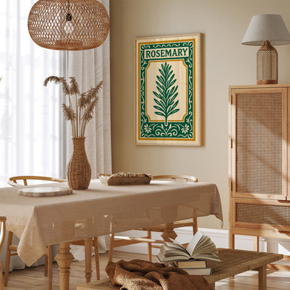 Rosemary Herb Poster - Rococo Style Kitchen Wall Decor