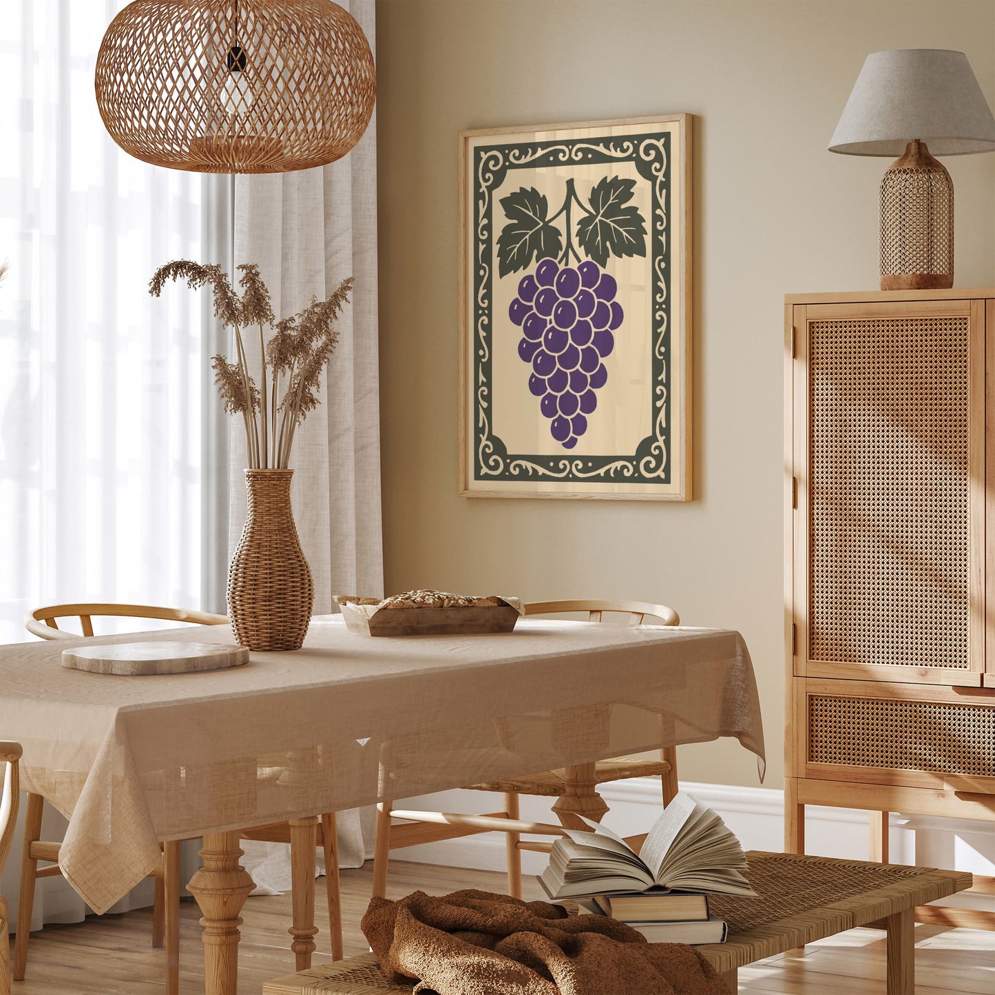 Bunch of Grapes Art Print - Kitchen Victorian Style Wall Art