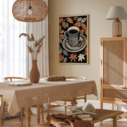 Fall Coffee Retro Kitchen Poster