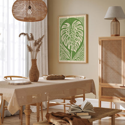 Monstera Leaf Green Poster