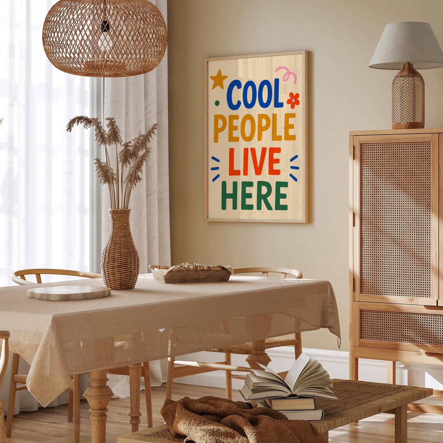 Cool People Live Here Poster - Colorful Typography Wall Art