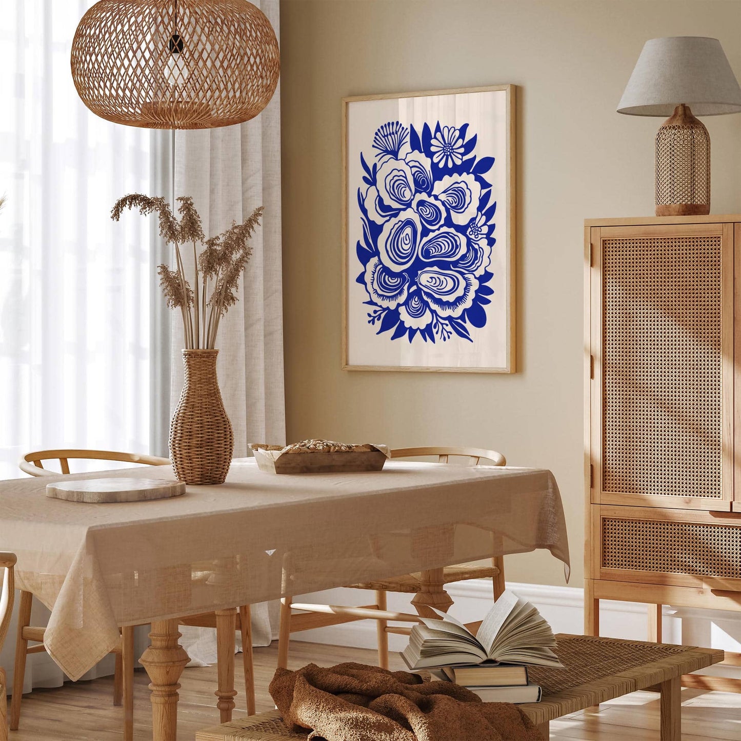 Oyster Lovers Blue Art Print