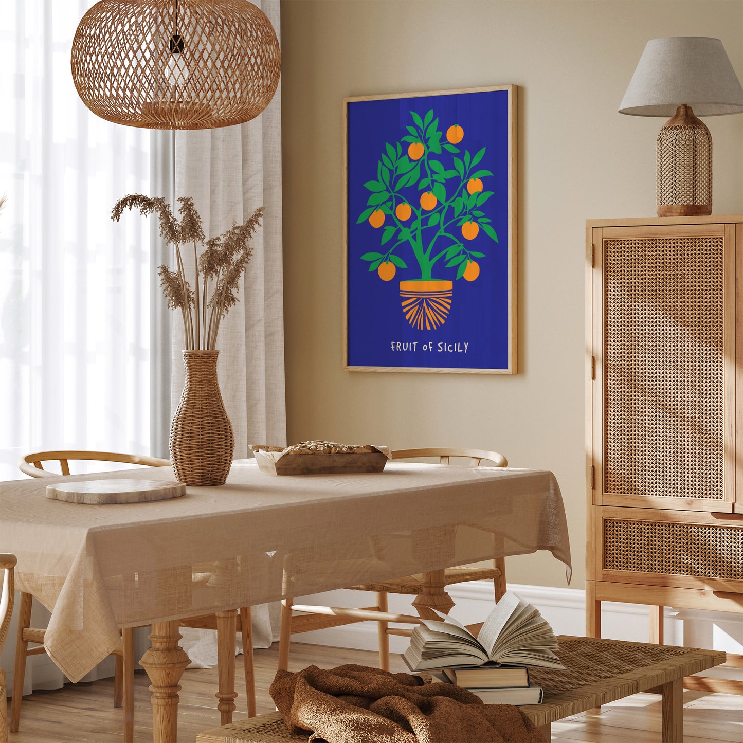 Fruit of Sicily Blue Poster