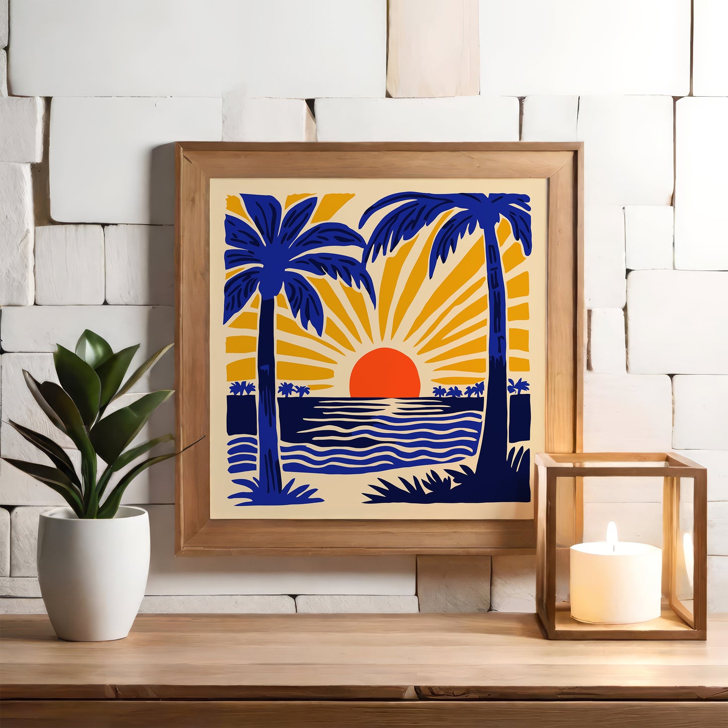 Tropical Landscape Square Print