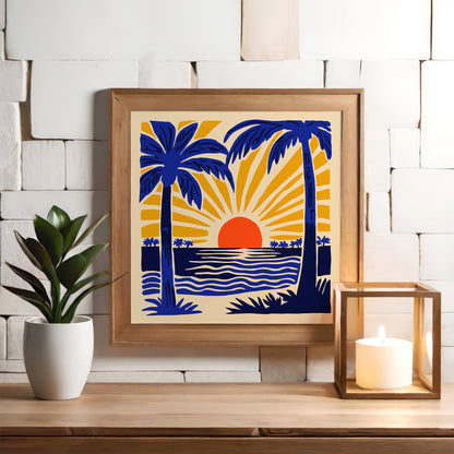 Tropical Landscape Square Print