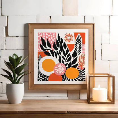 Colorful Abstract Modern Art Print, Square Wall Decor