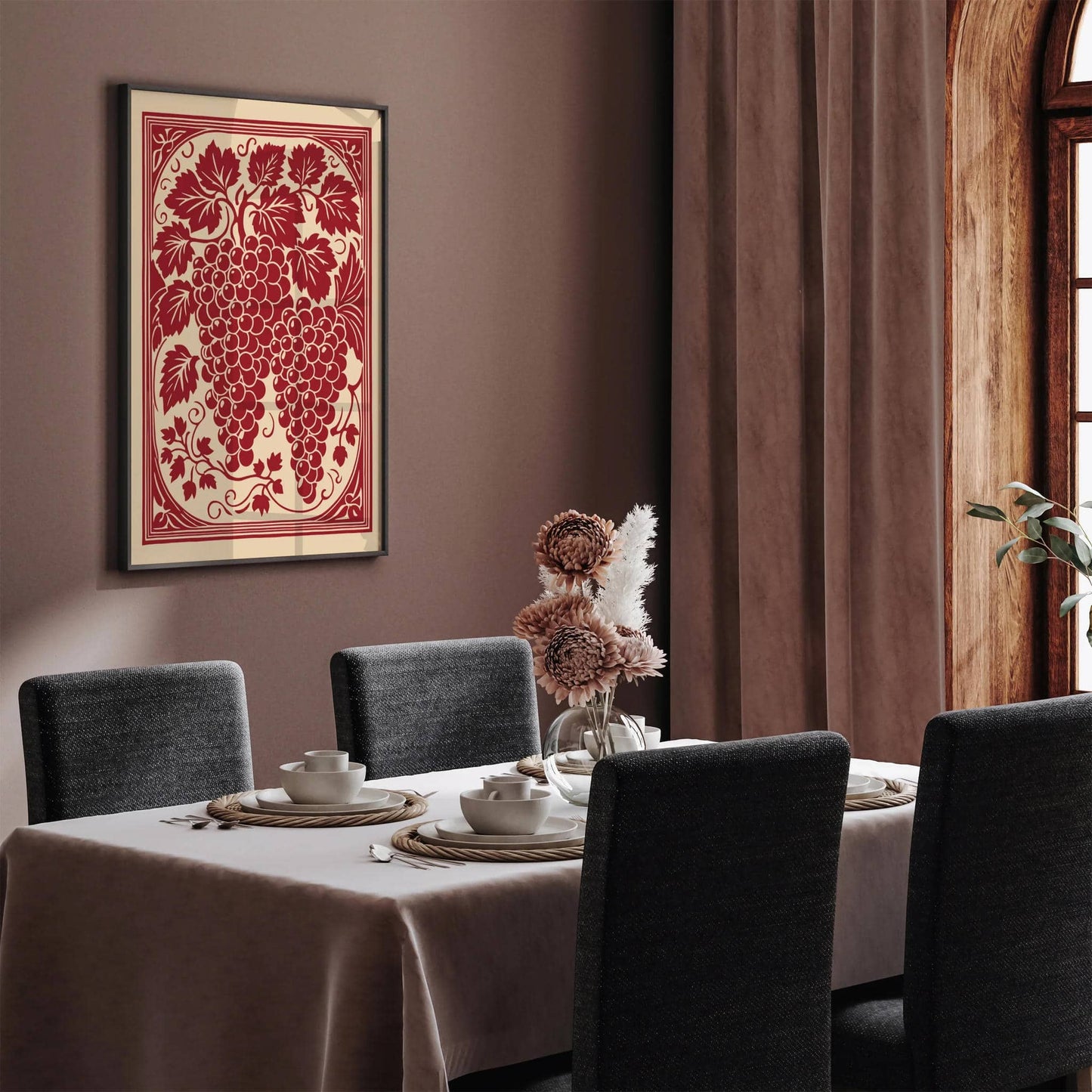 Rococo Revival Grapes Elegant Kitchen Print