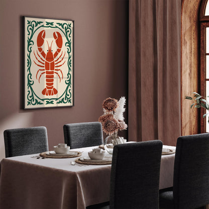 Red Lobster Poster - Kitchen Wall Decor