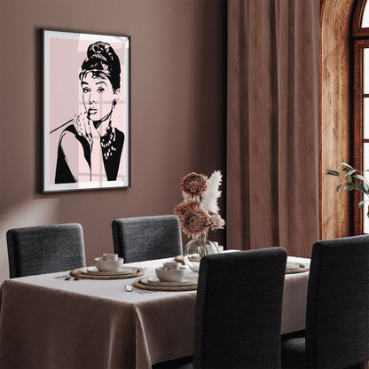 Audrey Hepburn Actress Pink Poster