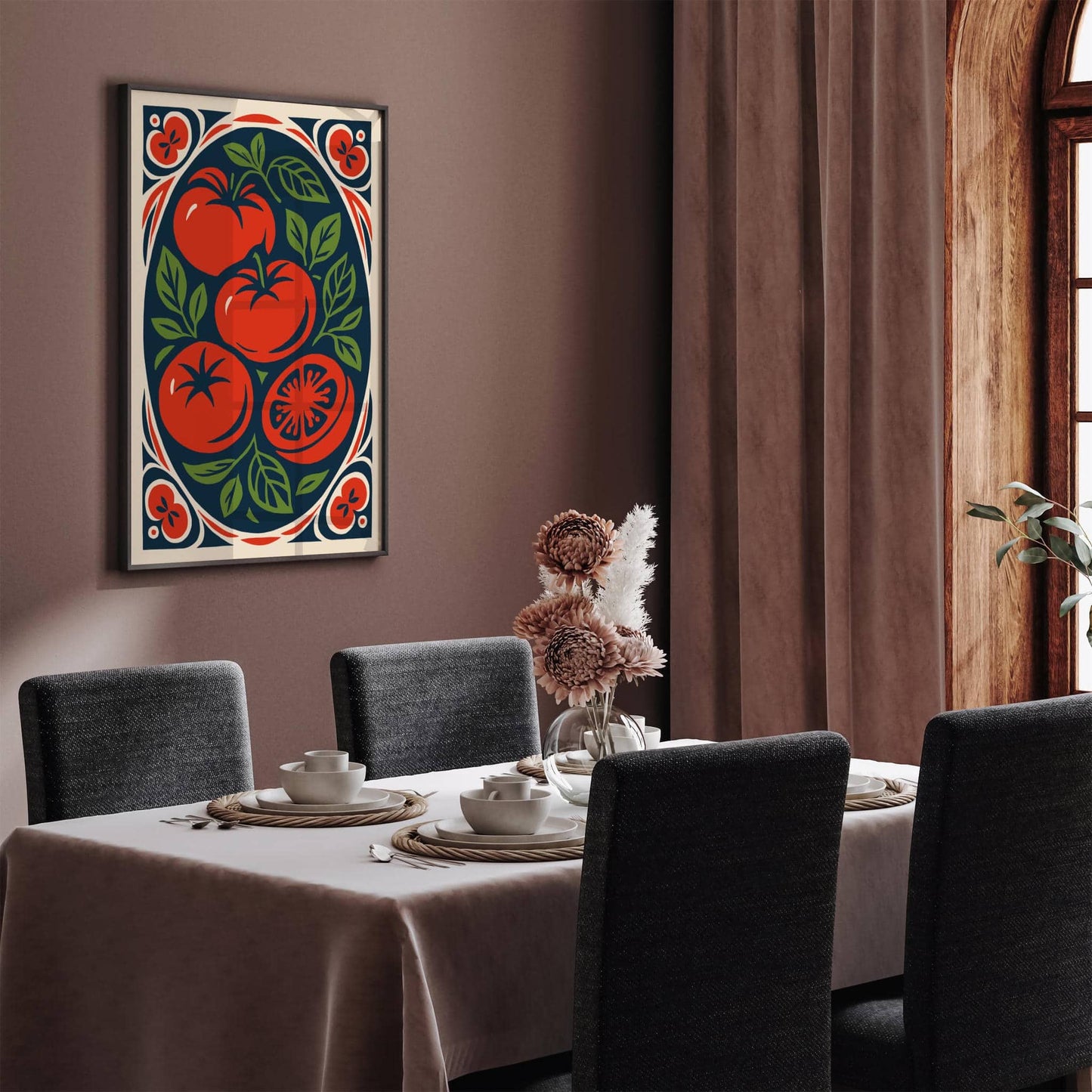 Red Tomatos Poster - Vintage Rococo Inspired Print