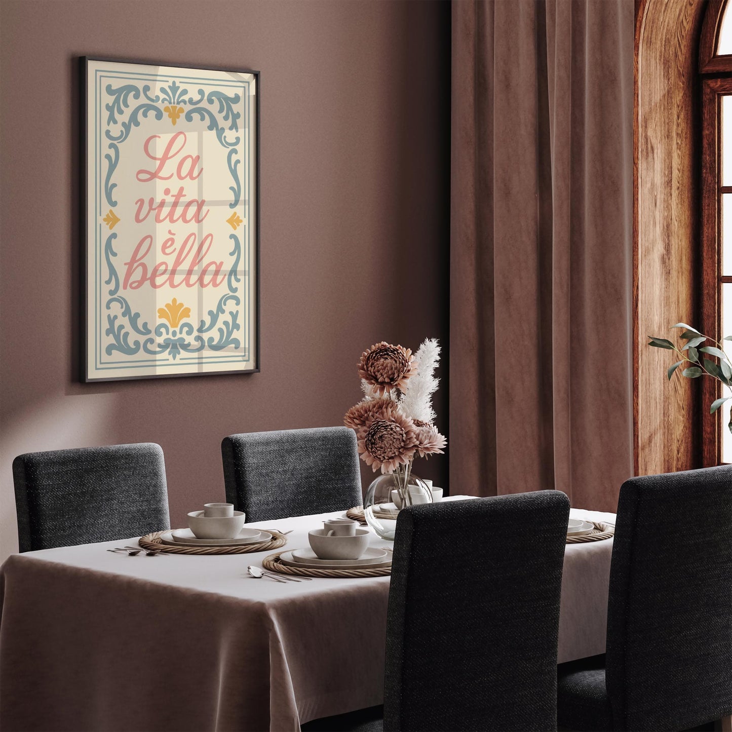 La Vita è Bella Poster - Maximalist Quote Wall Art