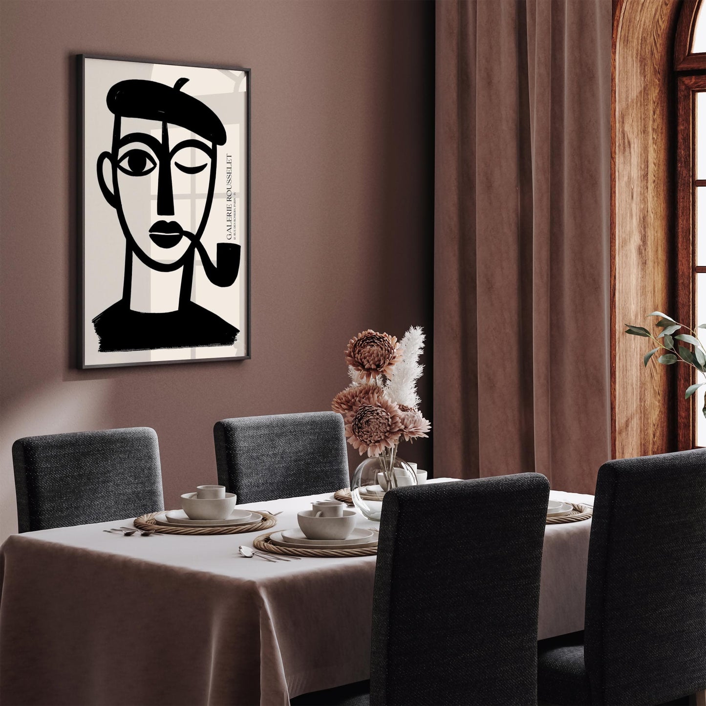 French Boy with Pipe – Black & White Galerie Rousselet Poster