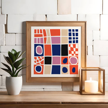 Mid Century Abstract Square Print 2024