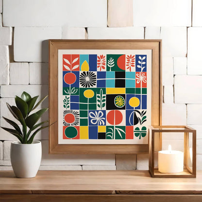 Mid Century Modern Abstract Square Print