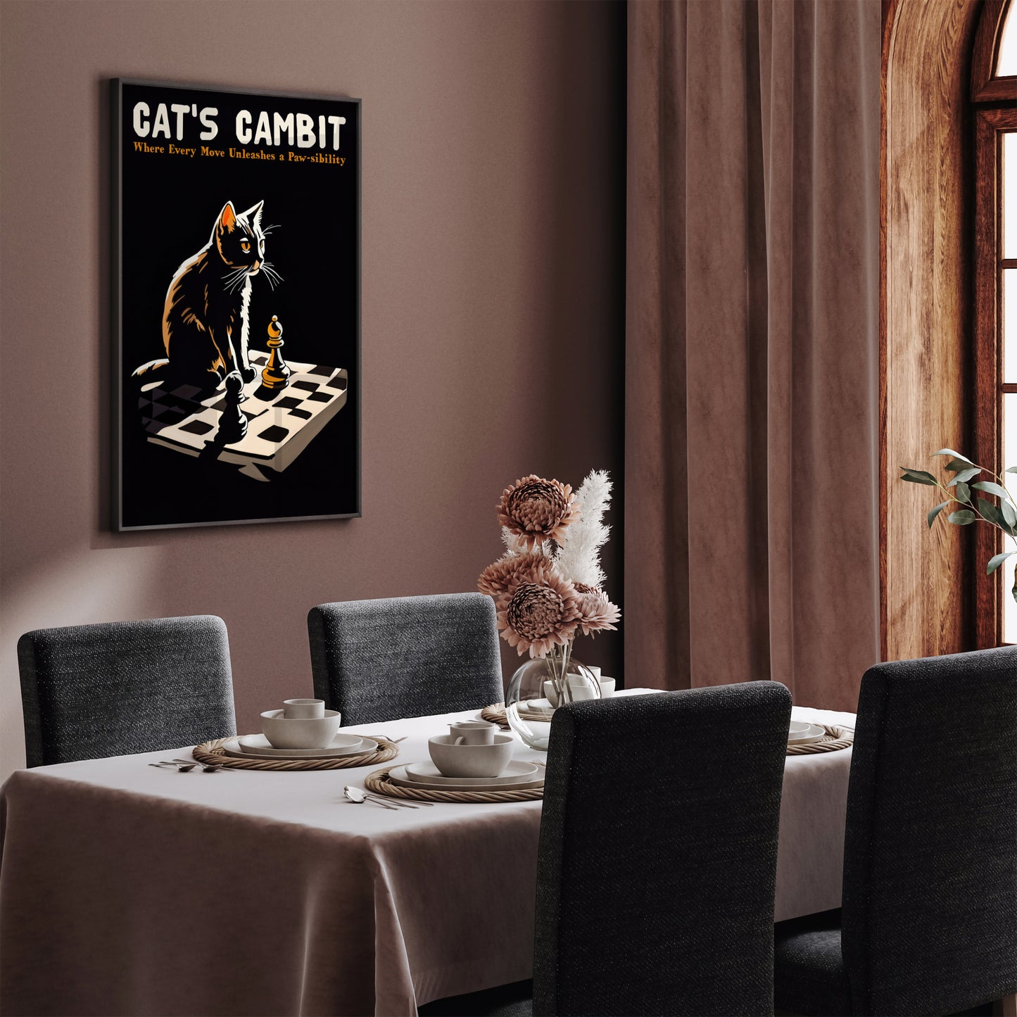 Cat's Gambit Chess Poster