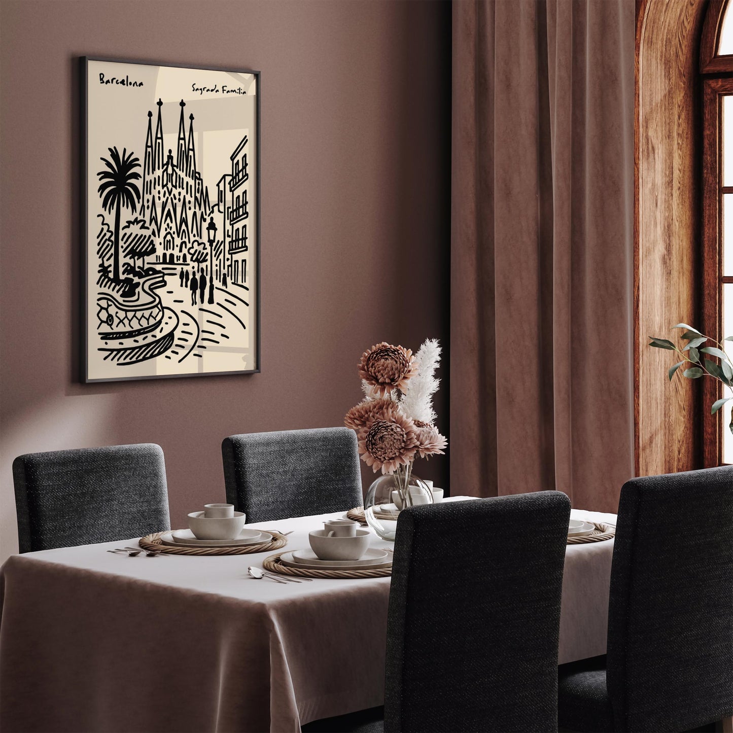 Barcelona Sagrada Familia Poster - Travel Wall Art Print