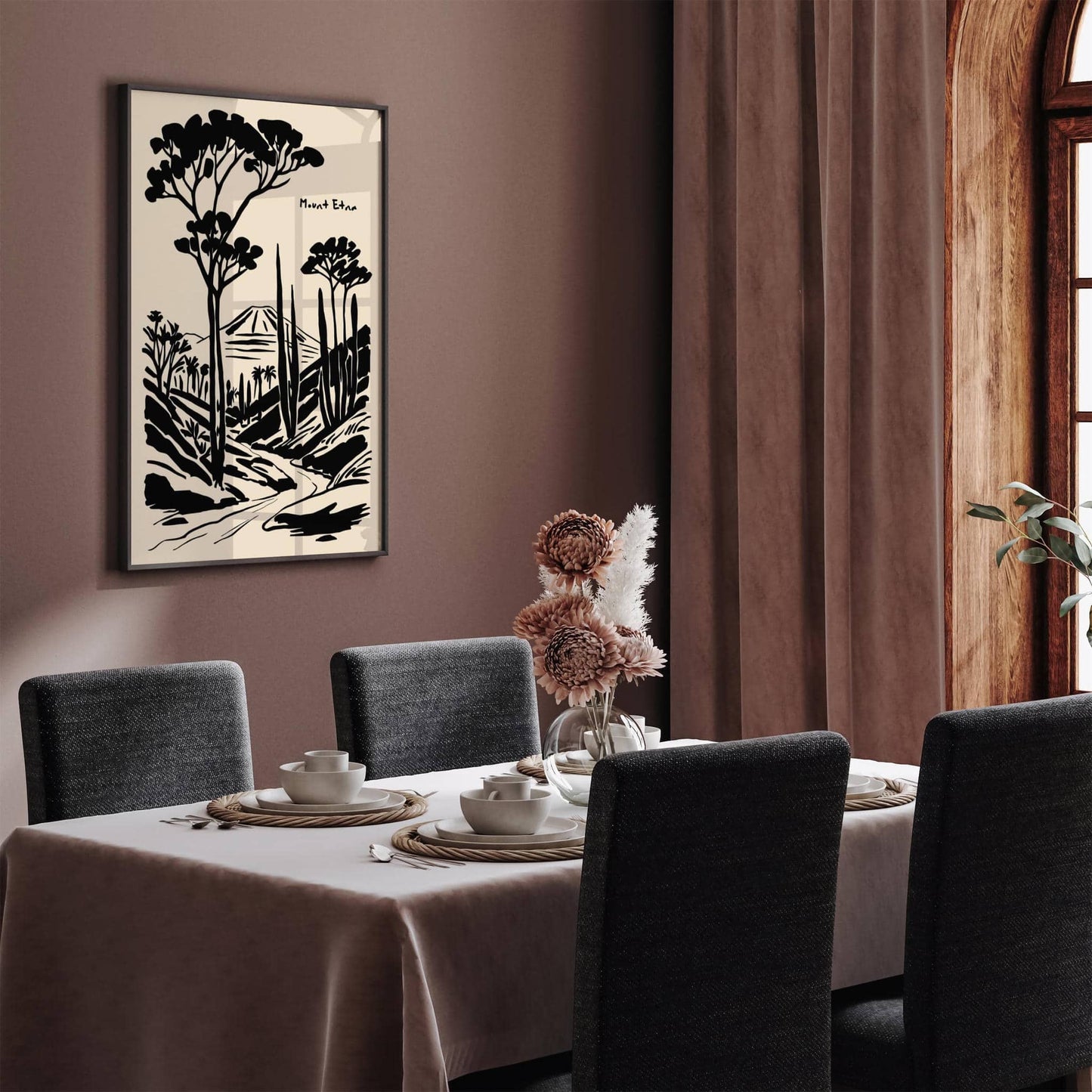 Mount Etna Sicily Italy Landscape Poster